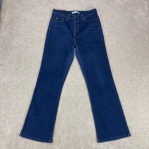 Levis 512 Perfectly Slimming Boot Cut Jeans Women 8 Blue Dark Wash Stretch Denim